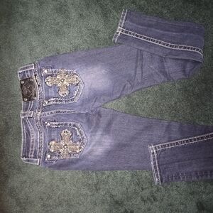 MISS ME Jeans with Cross Accents